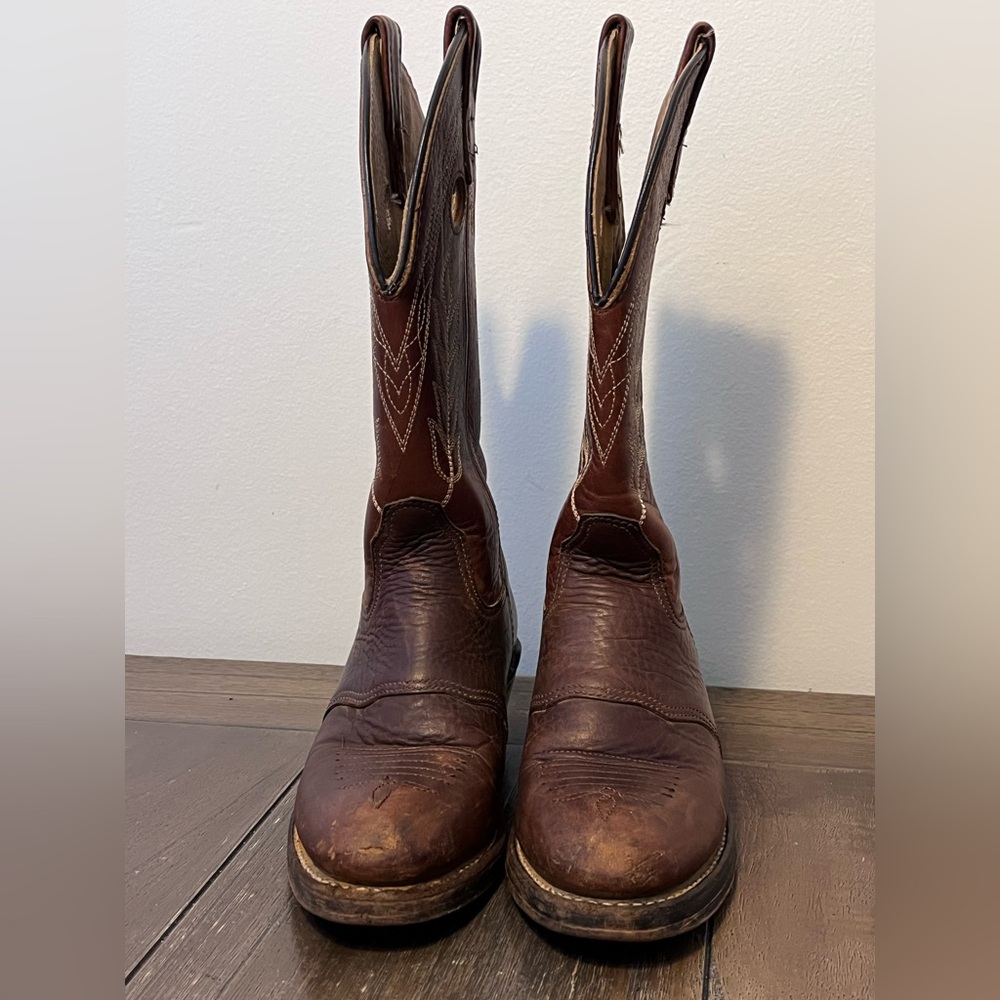 Double H Brown Leather Western Cowgirl Boots Womens size 6.5 - Picture 2 of 12